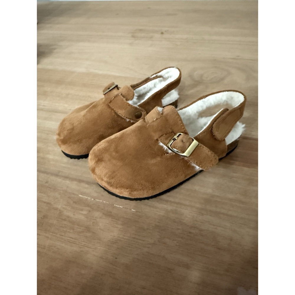 White Mountain Kids Shearling Clogs Brown Buckle Slip On Shoes Toddler‎ Size 10M